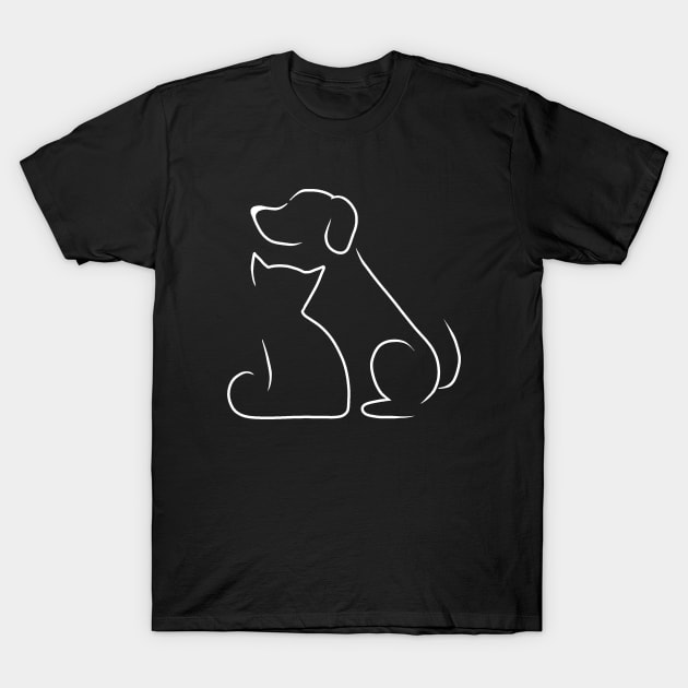 Cat and Dog T-Shirt by valentinahramov